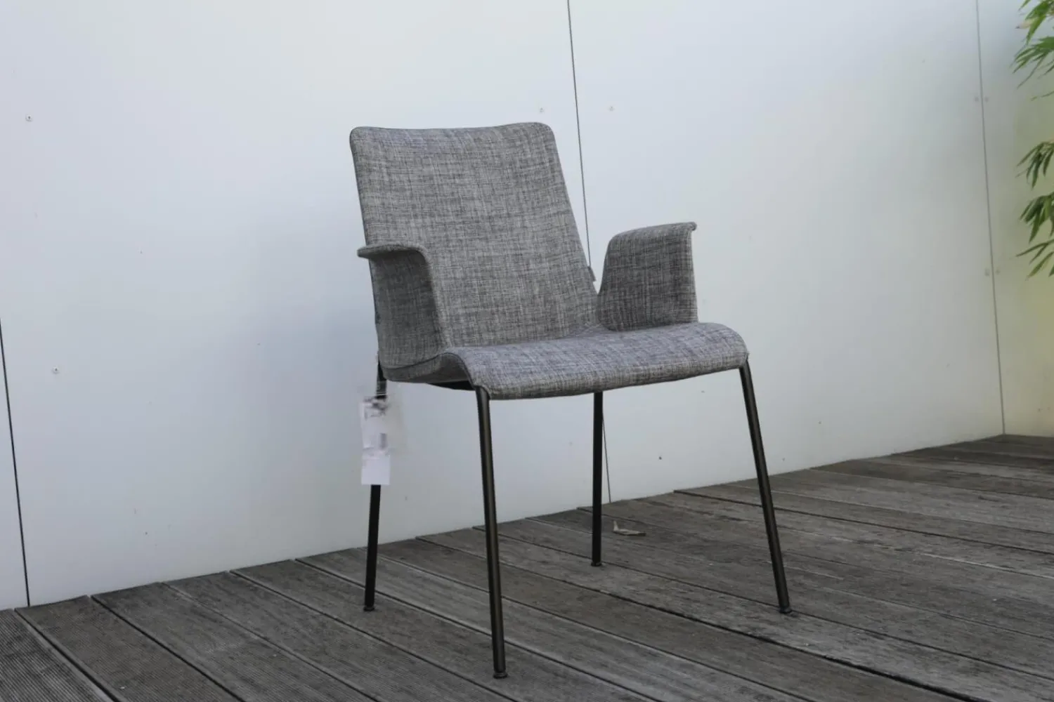 Walter Knoll Stuhlsets|2er-Set Stuhl Liz Mit Und Ohne Armlehne Stoff TAO 7734 Grau Gestell Stahl Pulverbeschichtet