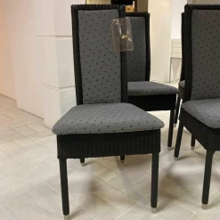 Accente Stuhlsets|4er-Set Stuhl Loom Buche Anthrazit Umwickelt mit Loomgeflecht