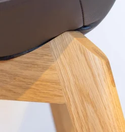 Team 7 Stuhlsets|4er-Set Stuhl Lui Leder L1 Schwarzbraun Gestell Eiche Naturöl