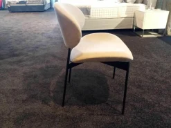 More Stuhlsets|2er-Set Stuhl Luz Stoff Sahara Beige ohne Armlehne Gestell Schwarz