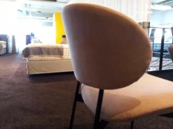 More Stuhlsets|2er-Set Stuhl Luz Stoff Sahara Beige ohne Armlehne Gestell Schwarz