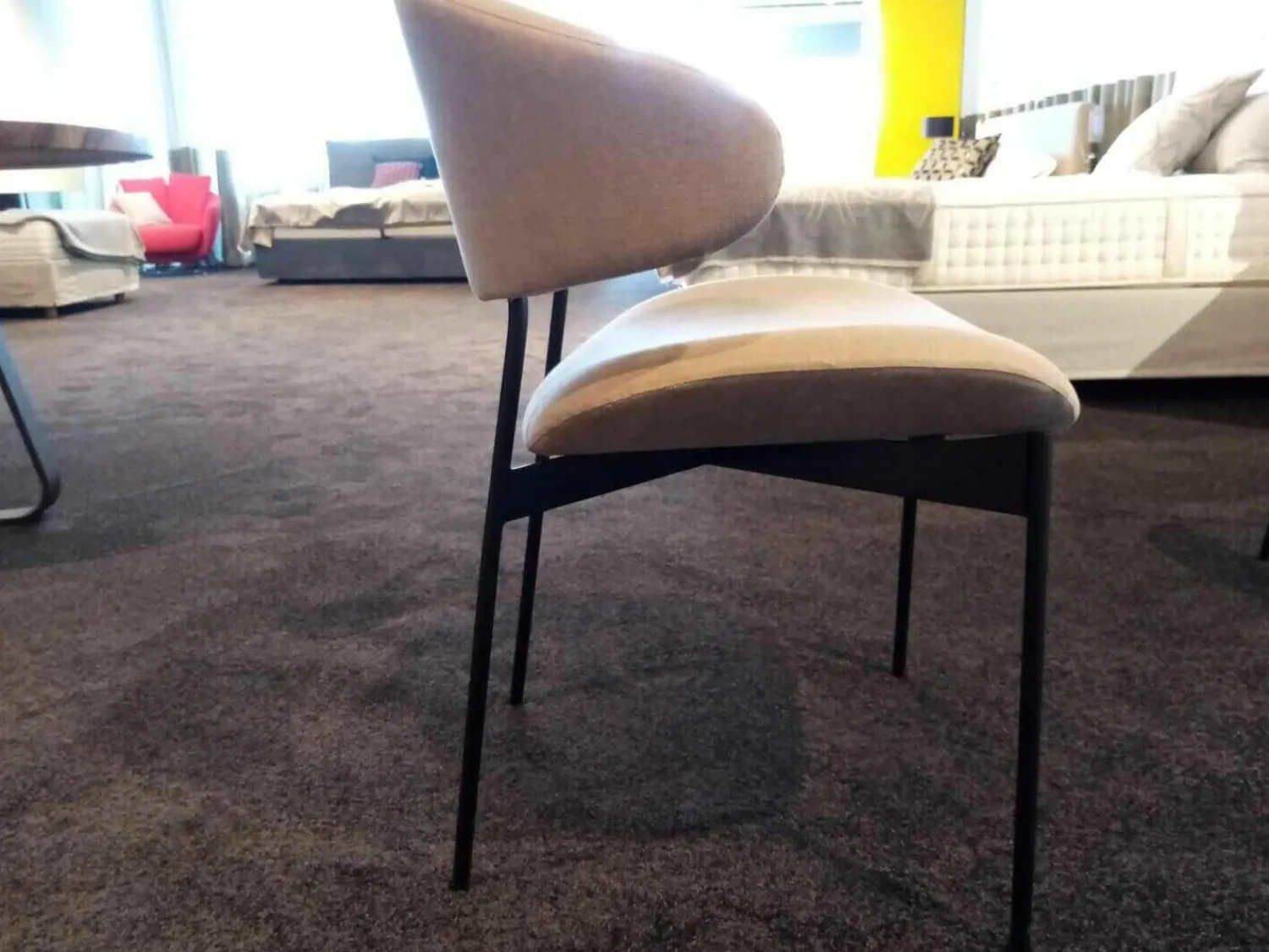 More Stuhlsets|2er-Set Stuhl Luz Stoff Sahara Beige Gestell Schwarz