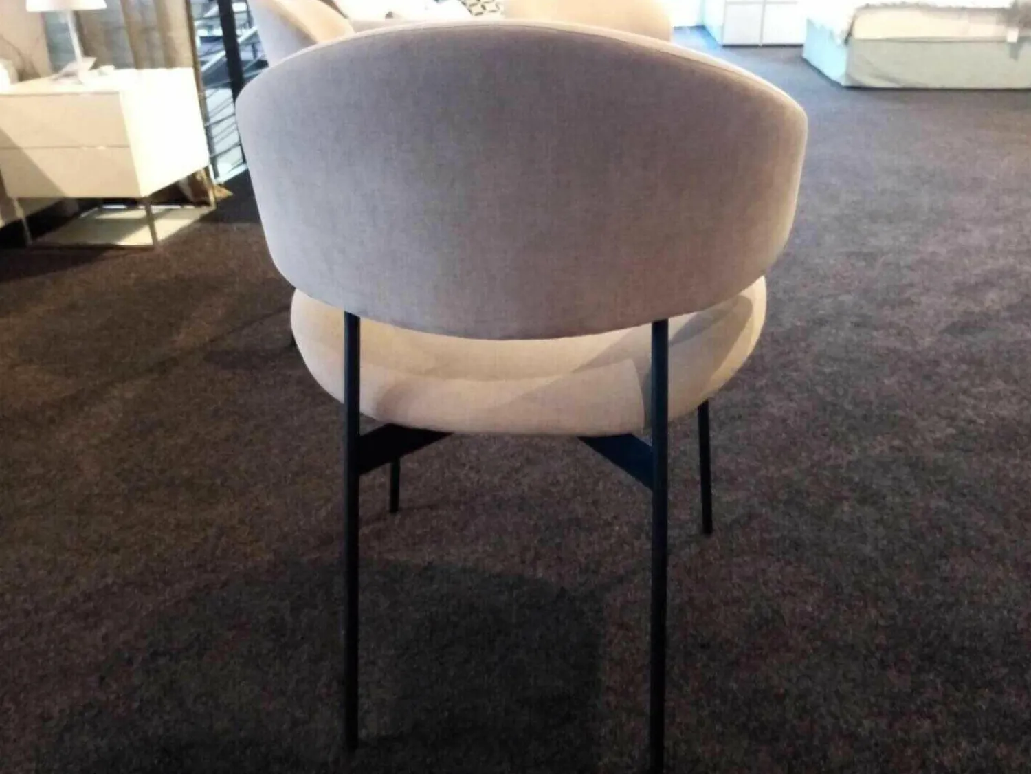 More Stuhlsets|2er-Set Stuhl Luz Stoff Sahara Beige Gestell Schwarz