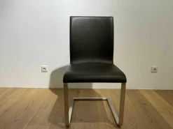 Girsberger Stuhlsets|3er-Set Stuhl Lynn B106 Leder Donna Mokka 5000 Braun Gestell Edelstahl