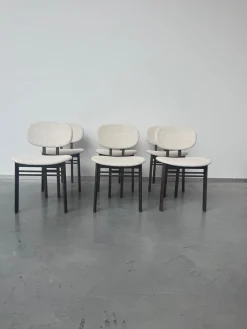 Acerbis Stuhlsets|6er-Set Stuhl Med Stoff G Moss 04 R648 Beige Gestell Nussbaum Dunkel Gebeizt