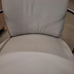 Living Divani Gartenstühle|8er-Set Stuhl Mine Café Stoff Ginostra 94 Grau Geflecht PVC Schwarz Rahmen Edelstahl Gunmeta Schwarz