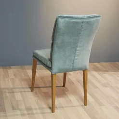 Nouvion Stuhlsets|2er-Set Stuhl Mit Bank Stoff Trivisio Lugano Skyblue Gestell Eiche Bianco Geölt