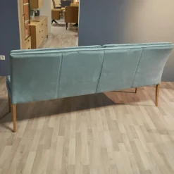 Nouvion Stuhlsets|2er-Set Stuhl Mit Bank Stoff Trivisio Lugano Skyblue Gestell Eiche Bianco Geölt