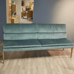 Nouvion Stuhlsets|2er-Set Stuhl Mit Bank Stoff Trivisio Lugano Skyblue Gestell Eiche Bianco Geölt