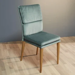 Nouvion Stuhlsets|2er-Set Stuhl Mit Bank Stoff Trivisio Lugano Skyblue Gestell Eiche Bianco Geölt