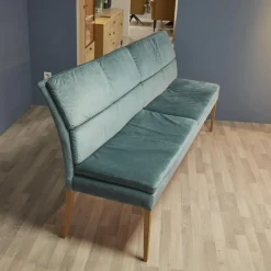 Nouvion Stuhlsets|2er-Set Stuhl Mit Bank Stoff Trivisio Lugano Skyblue Gestell Eiche Bianco Geölt