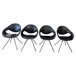 Tonon Stuhlsets|4er-Set Stuhl Moon Integralschaum Schwarz Füße Schwarz