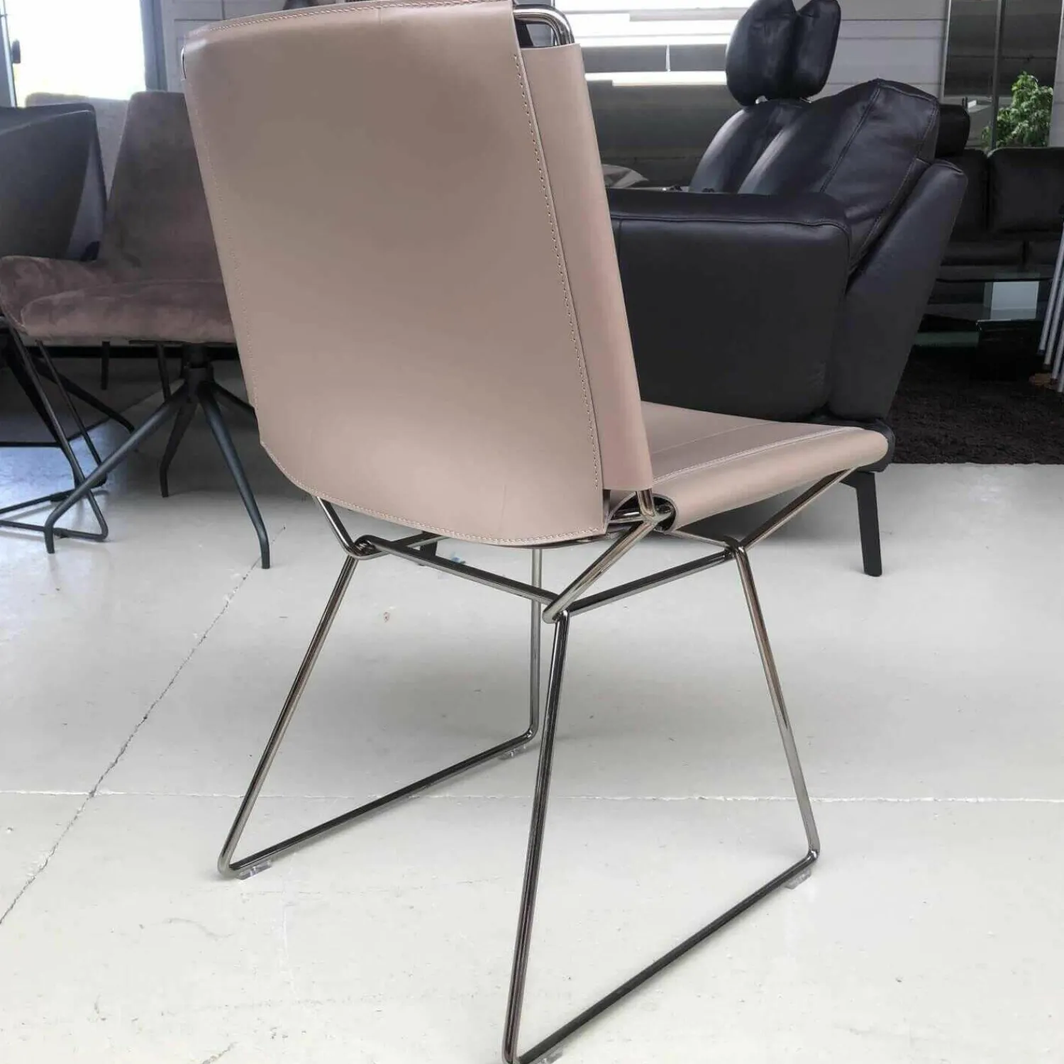 MDF Italia Stuhlsets|4er-Set Stuhl Neil Leder Tortora Rose Braun