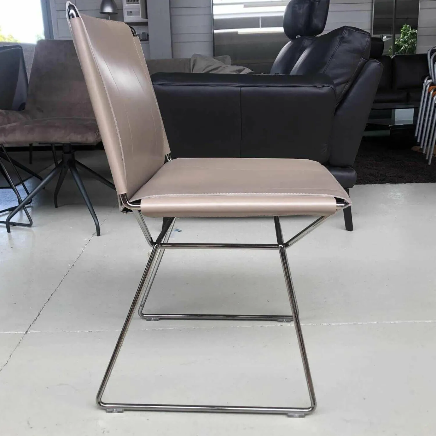 MDF Italia Stuhlsets|4er-Set Stuhl Neil Leder Tortora Rose Braun