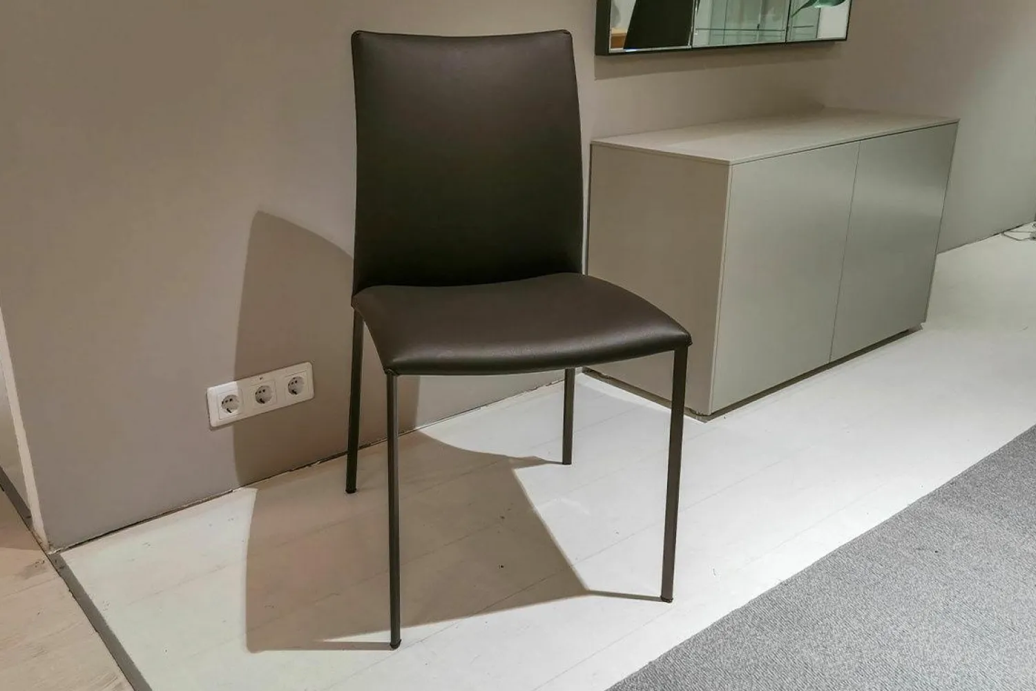 Draenert Stuhlsets|2er-Set Stuhl Nobile Soft Leder 740013 Dunkelbraun Gestell Dunkelbronze