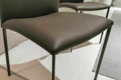 Draenert Stuhlsets|2er-Set Stuhl Nobile Soft Leder 740013 Dunkelbraun Gestell Dunkelbronze