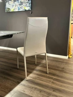 Cattelan Italia Stuhlsets|4er-Set Stuhl Norma Couture H Beige 951 Castoro mit Leder bezogen