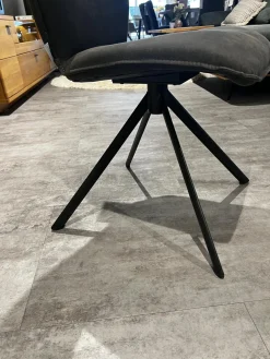 Natura Stuhlsets|4er-Set Stuhl Nottingham Stoff Microfaser Aberdeen Anthrazit Stativ Gestell Eisen Schwarz