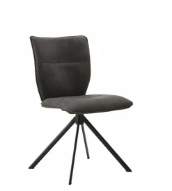 Natura Stuhlsets|6er-Set Stuhl Nottingham Stoff Aberdeen Anthrazit Gestell Eisen Schwarz