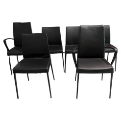 Jori Stuhlsets|6er-Set Stuhl Perla Leder Celia Nero