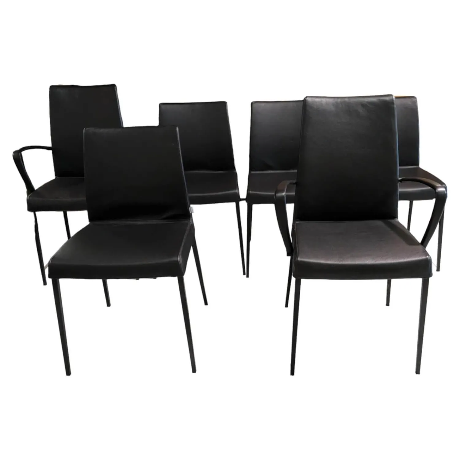 Jori Stuhlsets|6er-Set Stuhl Perla Leder Celia Nero