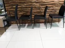 Jori Stuhlsets|6er-Set Stuhl Perla Leder Celia Nero