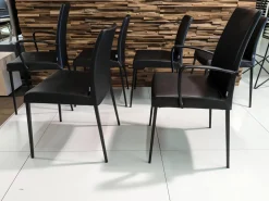 Jori Stuhlsets|6er-Set Stuhl Perla Leder Celia Nero