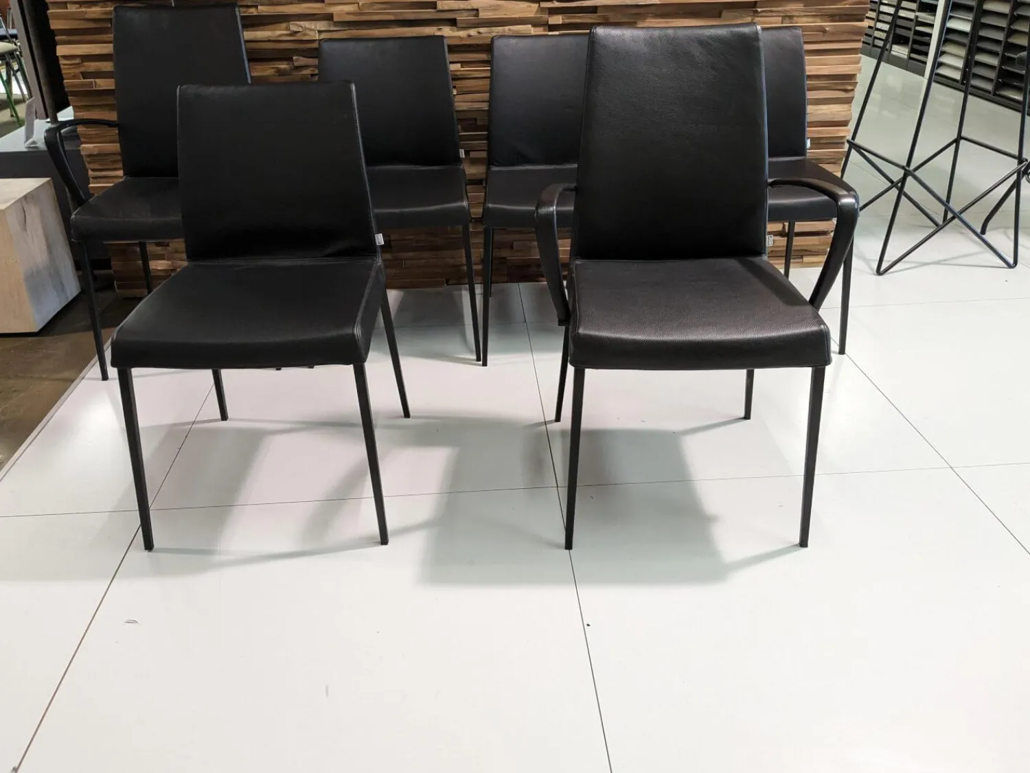 Jori Stuhlsets|6er-Set Stuhl Perla Leder Celia Nero