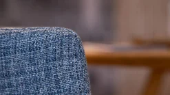 Bielefelder Werkstätten Essgruppen|4er-Set Stuhl Polo Cocktail Stoff Taylor 1771-151 Blau Gestell Eiche Massiv