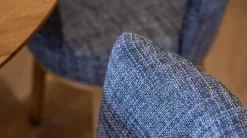 Bielefelder Werkstätten Essgruppen|4er-Set Stuhl Polo Cocktail Stoff Taylor 1771-151 Blau Gestell Eiche Massiv