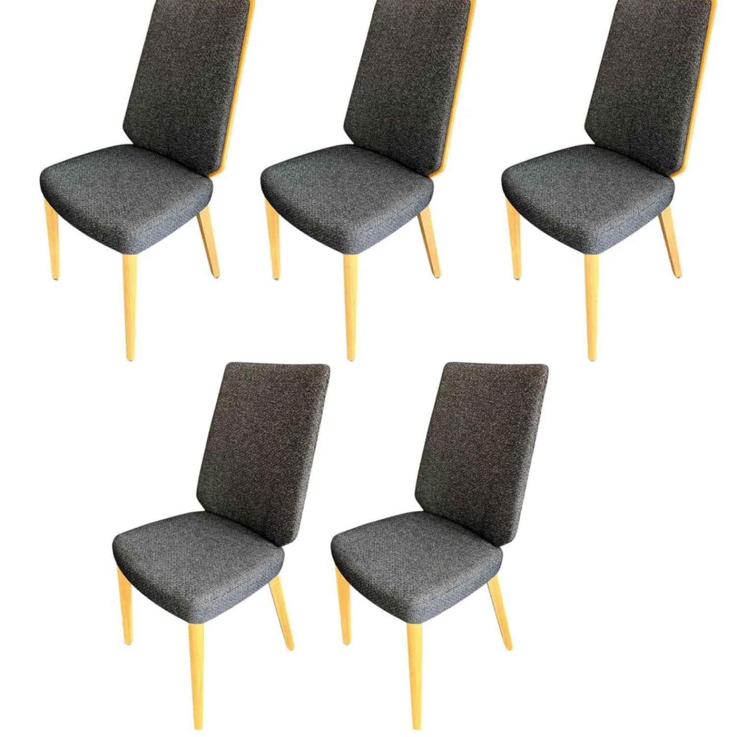 Hülsta Stuhlsets|5er-Set Stuhl S 800 Stoff 4403 Schwarz