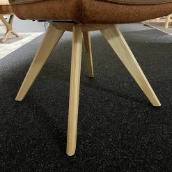 Koinor Stuhlsets|2er-Set Stuhl S1250 S3V Schemel 9 Massiv Wildeiche Natur 2207 Bezug Leder A India Musk Stoff 16 London 39 Schale S3