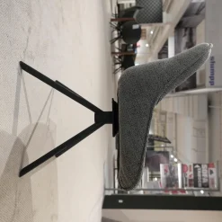 Musterring Stuhlsets|5er-Set Stuhl Trevio Leder Schwarz Stoff Grau Drehgestell Metall Schwarz