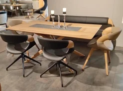 Voglauer Stuhlsets|4er-Set Stuhl V-Alpin Leder SAGP76 Schwarz Und SAGP78 Stone Grau Gestell Eiche Altholz