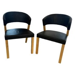 Girsberger Stuhlsets|2er-Set Stuhl Xeno Leder Donna Schwarz