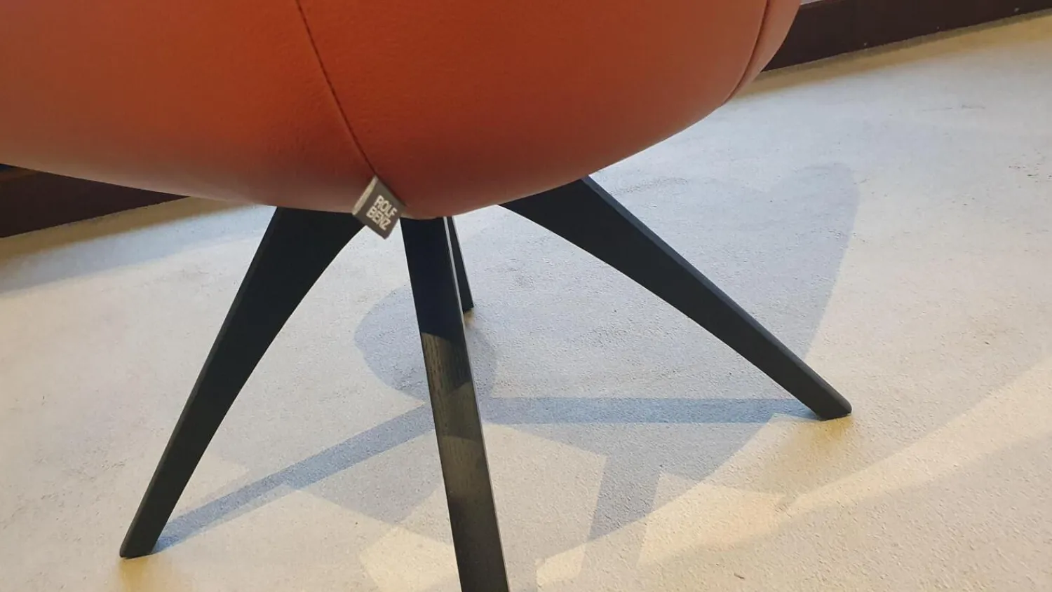 Rolf Benz Stuhlsets|4er-Set STU-VF 671 Leder Medium Kupferbraun Gestell Eiche Gebeizt Schwarz