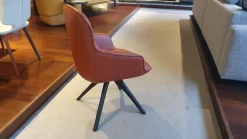 Rolf Benz Stuhlsets|4er-Set STU-VF 671 Leder Medium Kupferbraun Gestell Eiche Gebeizt Schwarz