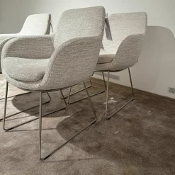 Musterring Stuhlsets|6er-Set Tavia Schalensessel Stoff JAB 16070 Grau Kufengestell Edelstahl