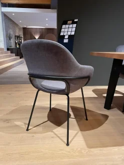 Freifrau Stuhlsets|5er-Set Theia Stühle Stoff Smart Elephant Grau Stahlgestell Tiefschwarz