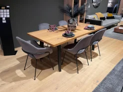 Freifrau Stuhlsets|5er-Set Theia Stühle Stoff Smart Elephant Grau Stahlgestell Tiefschwarz