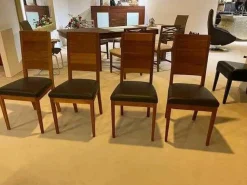 Scholtissek Stuhlsets|4er-Set Varell Amerikanische Kirsche Geölt Lederbezogen