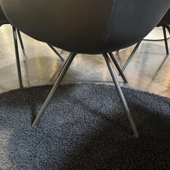 Gealux Stuhlsets|6er-Set Vierfußstuhl Leder Polo 1045 Schwarz Gestell Schwarz Drehbar Inklusive Filzgleiter