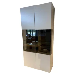 Hülsta Vitrinen & Highboards|2er-Set Vitrine Fena Lack Seidengrau