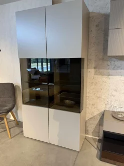 Hülsta Vitrinen & Highboards|2er-Set Vitrine Fena Lack Seidengrau