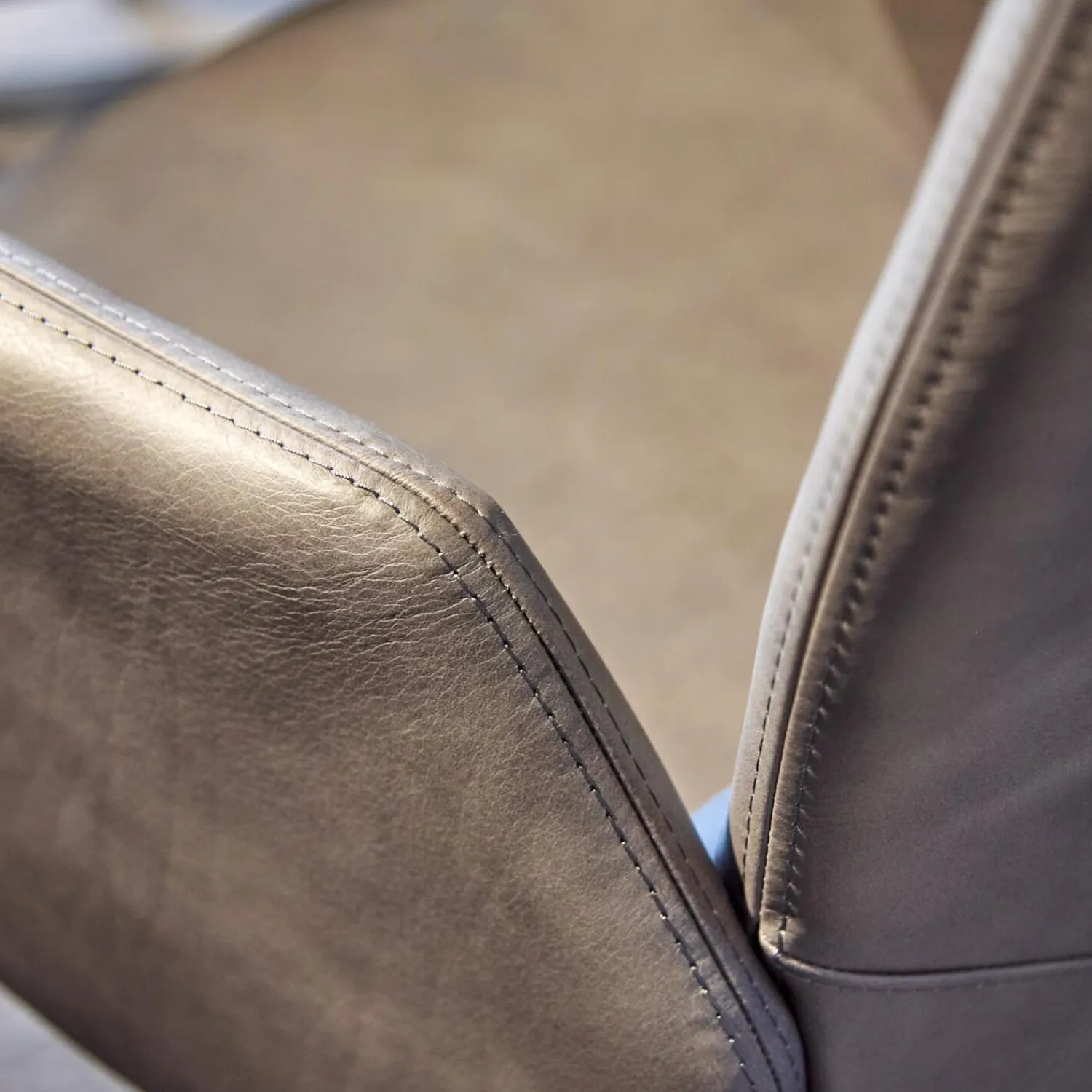 WK Wohnen Stuhlsets|6er-Stuhl Set WK 700 Leder Dakar Classic Greystone Gestell Edelstahl Quadratrohr