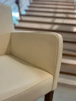 Christine Kröncke Stuhlsets|2er-Stuhl-Set Dinner Leder Comfort Offwhite Weiß