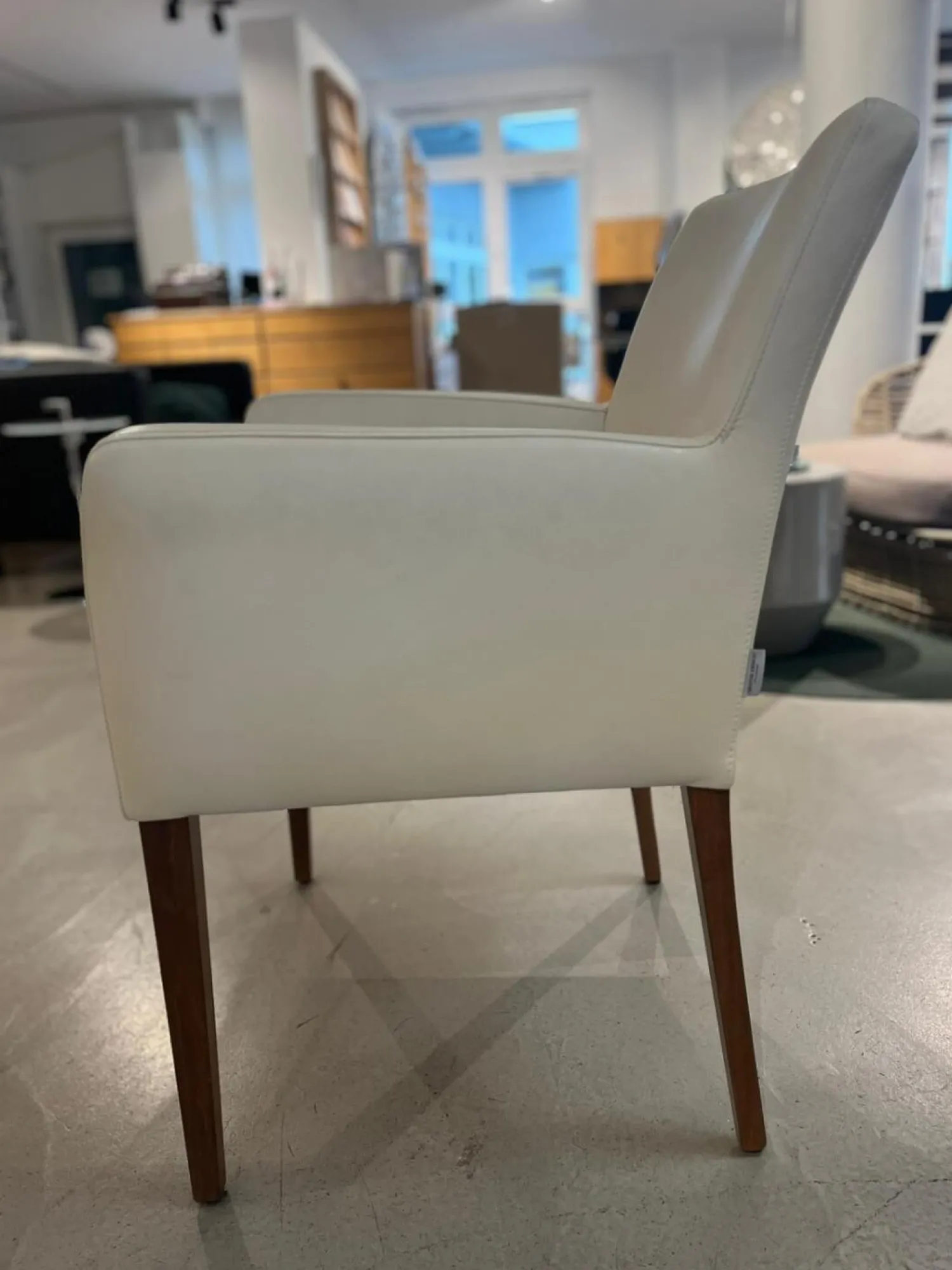 Christine Kröncke Stuhlsets|2er-Stuhl-Set Dinner Leder Comfort Offwhite Weiß