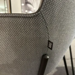 Rolf Benz Stuhlsets|6er-Stuhlset K-Stu 655 + RSA-Stu 655 Koprus In Leder 38.101 Steingrau Rückenschale In Stoff 28.101 Signalgrau/Taubenblau Meliert Gestell Vierfuß Rundrohr Stahl Glatt Pulverbeschichtet Seidenmatt Umbragrau