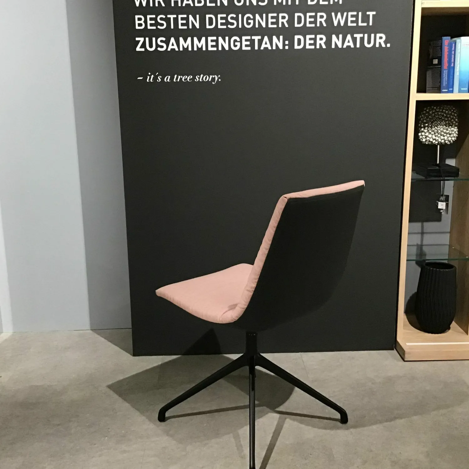 Team 7 Stuhlsets|6er-Stuhlset Lui Außen Leder Anthrazit Innen Stoff Canvas Rose