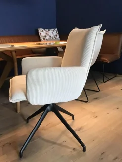 Haas Essgruppen|Essgruppe 3 Stühle Und Eckbank Mason Leder Rawhide Cognac Braun Und Stoff Lisboa 5 Beige Gestell Schwarz, inkl. Tisch